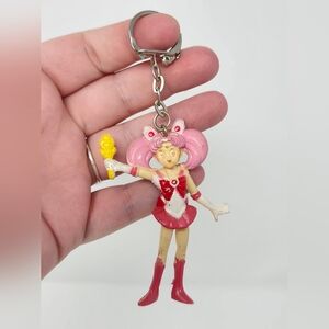Vintage Sailor Moon Chibi Moon Keychain Figure | Super Sailor Chibiusa Tsukino |